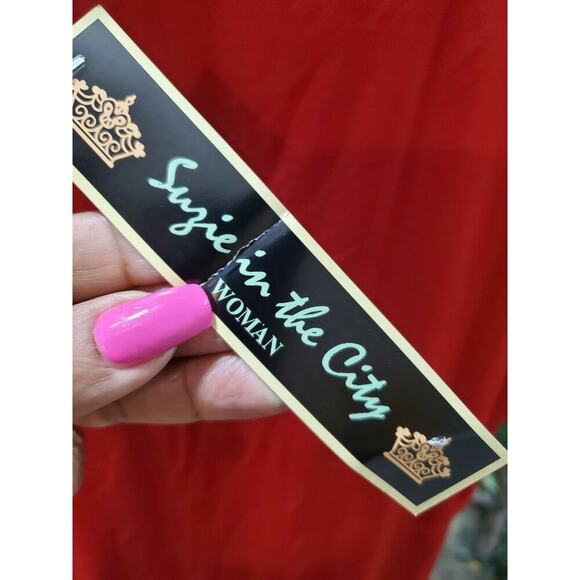 Suzie In The City Womens Solid Red Polyester Cold Shoulder Sleeve Blouse Size 2X - Picture 6 of 10